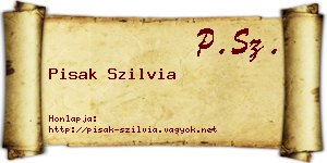 Pisak Szilvia névjegykártya